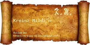 Kreisz Milán névjegykártya